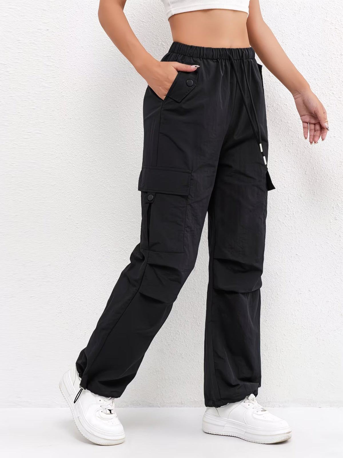 NOA | CARGO POCKET DRAWSTRING CASUAL PANTS